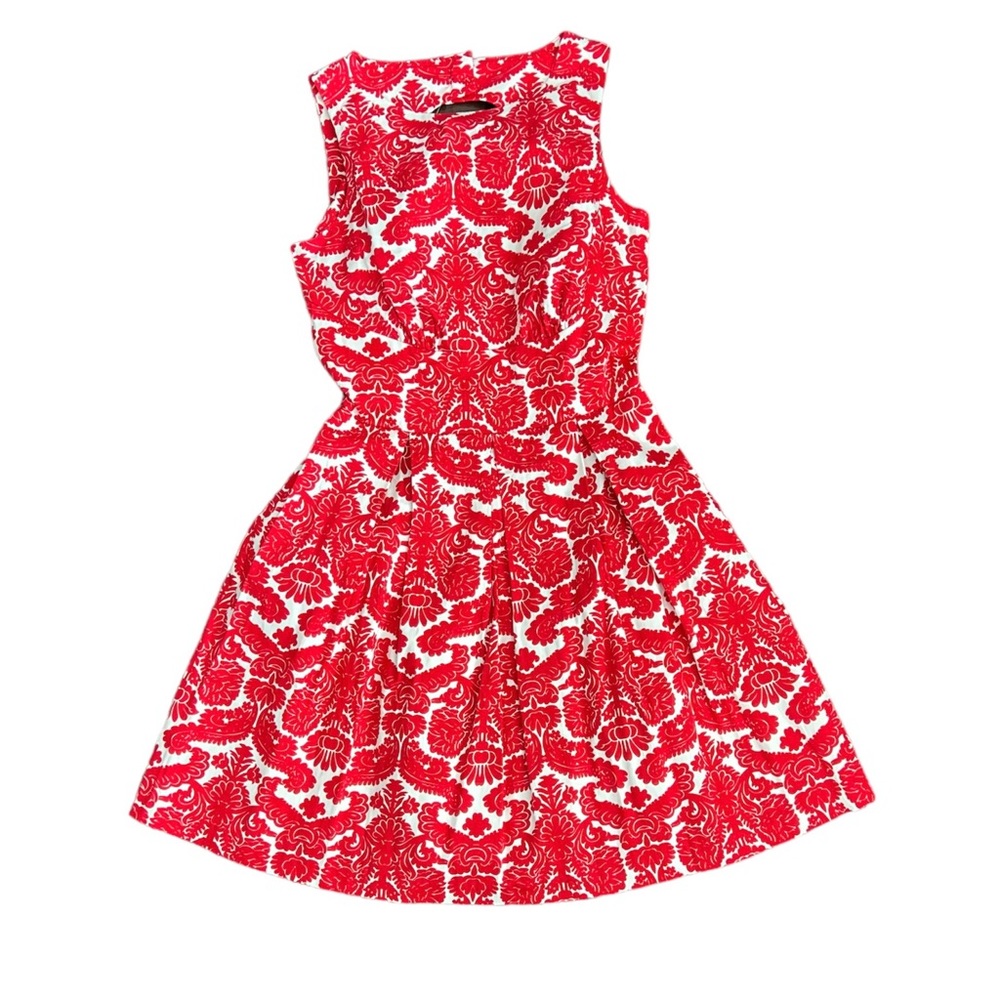 Nwt Closet dress red and white floral, size 4 (8 uk)